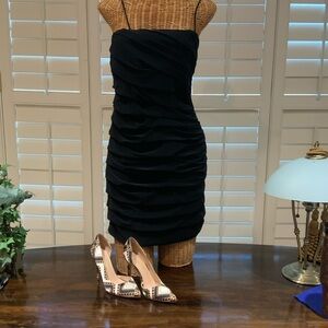 Elegant Black Ruched Dress